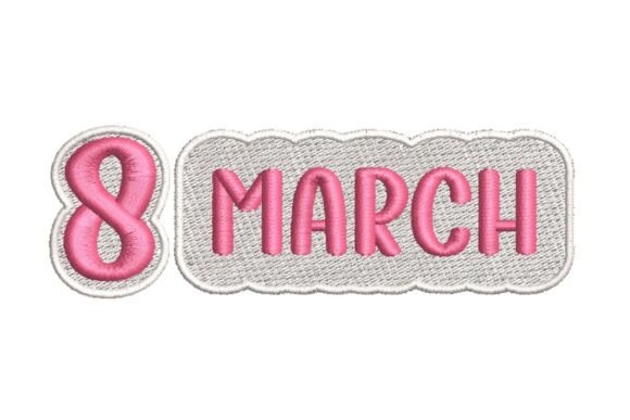 8 March International Women's Day Text Embroidery Design Review
