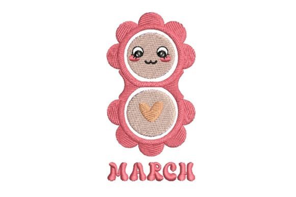 Cute Floral 8 March Womanhood Celebration Embroidery Design