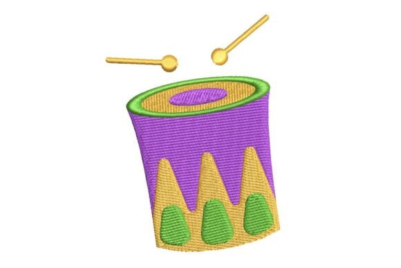 Festive Carnival Drum with Sticks Embroidery Design Review