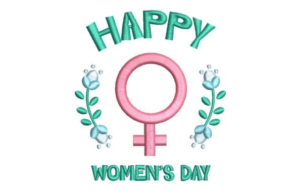Happy Women s Day Floral Symbol Embroidery Design Review