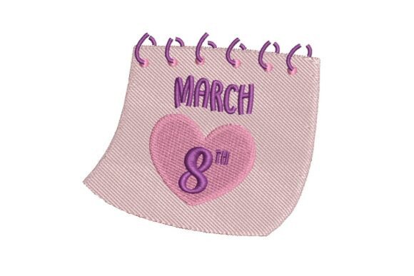 March 8th Heart Calendar Embroidery Design Review