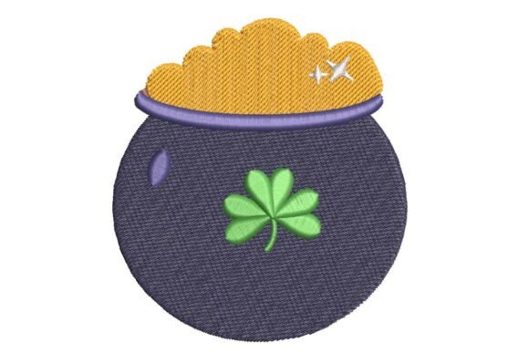 Pot of Gold with Shamrock Embroidery Design Review